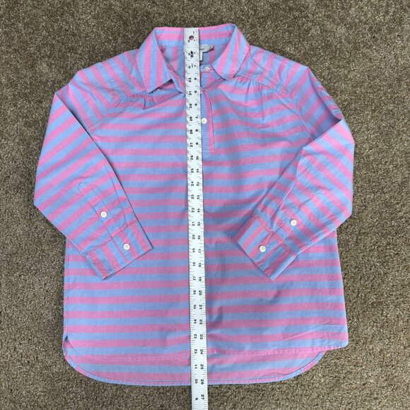 Vineyard Vines Collar Henley Shirt Blouse Womens 2 Pink Magenta Stripe Coast - Picture 9 of 14